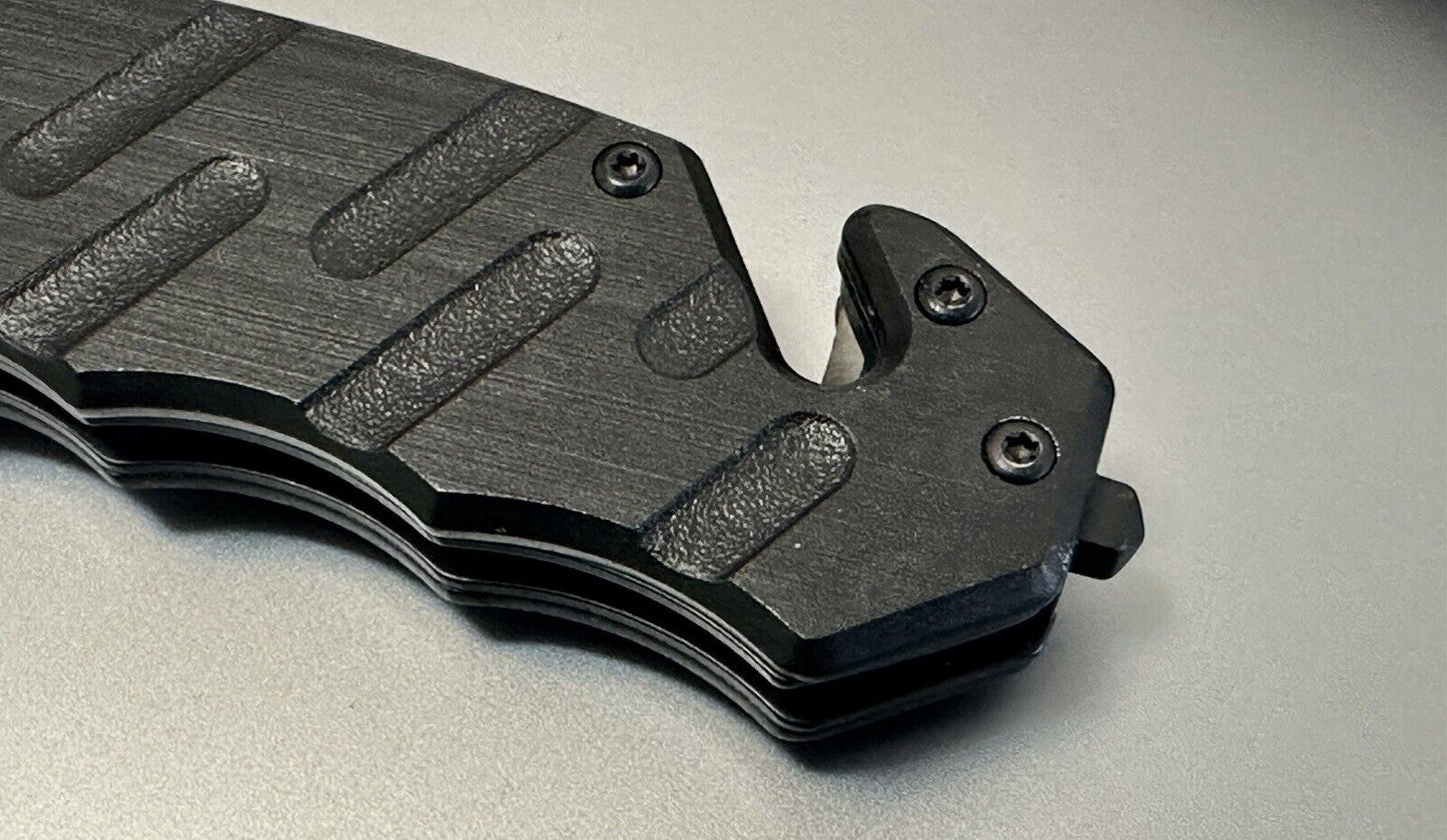 Rescue Tactical Pocket Knife Surgical Steel Glass Breaker Seat Belt Cutter 4.5”