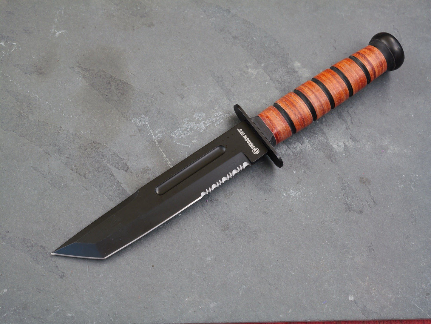 13” Tanto Combat Knife Military Marines Kydex Sheath Horizontal Carry Black Kbar