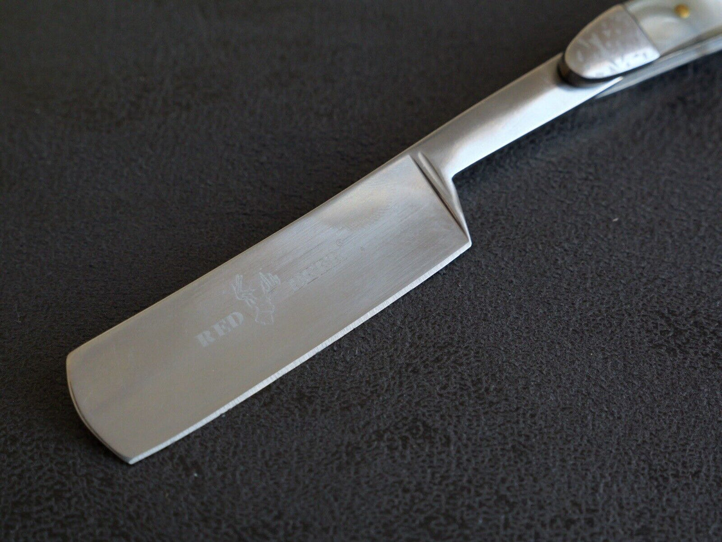 OG Vintage Shaving Straight Razor Chrome Mirror Finish Pearl Handle Sharp Barber