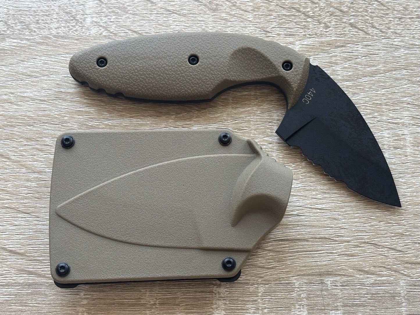 Stealth Fixed Blade Knife Mini Combat Knife 5" 440c Tactical Horizontal Carry