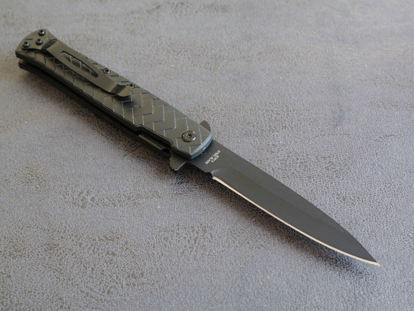 Green Oriental Dragon Pocket Knife Needle Point Sharp Belt Clip Full Size Black