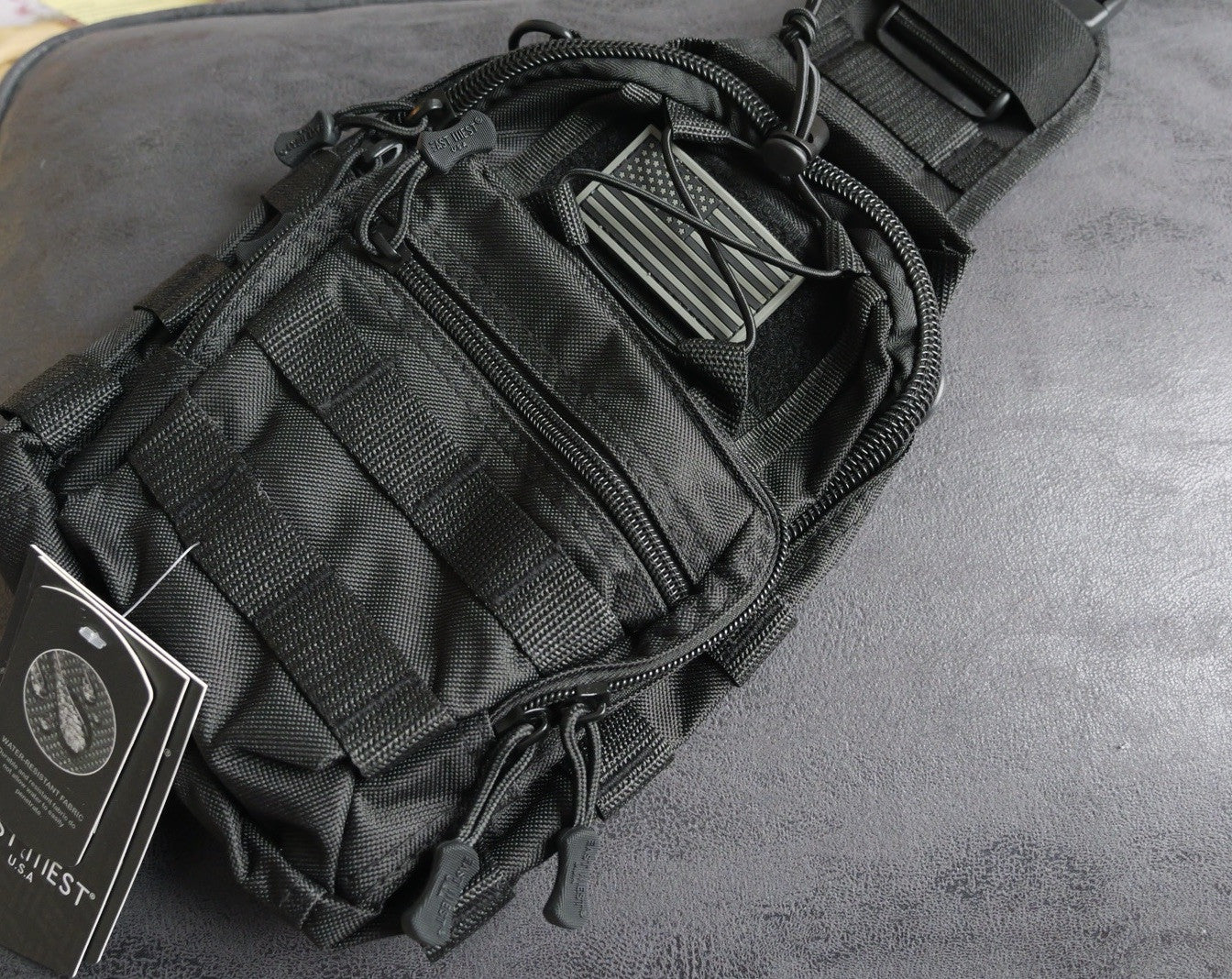 Concealed Carry Tactical Sling Bag Pistol Gun Black 10”x9”x3” Nylon Chest Pack