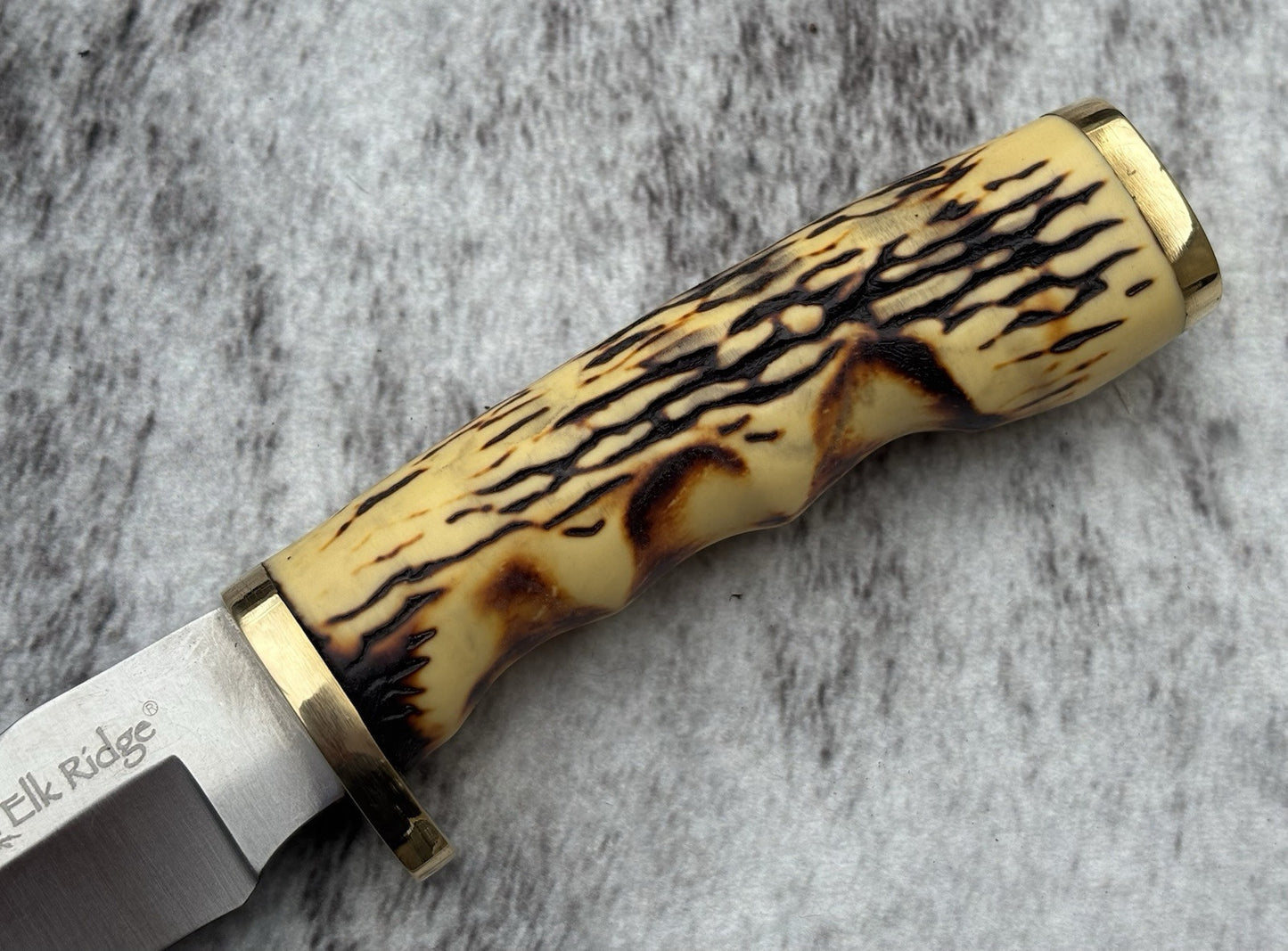 9” Fixed Blade Knife Leather Sheath Elk Ridge Fill Tang Companion Side Arm Sharp
