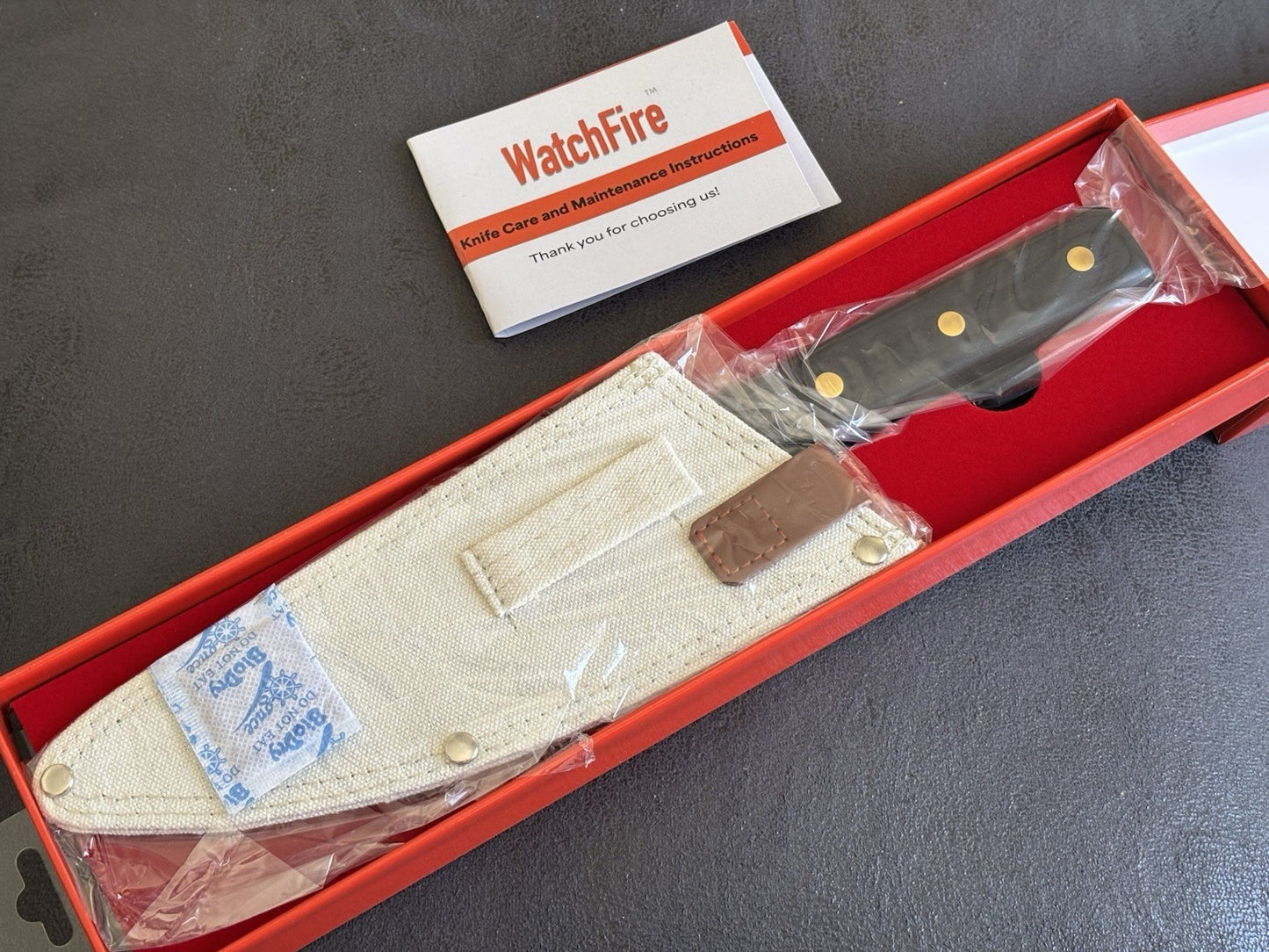 11.5” Ultimate Camping Chef Knife Razor Sharp Hand Forged 7cr17mov Canvas Sheath