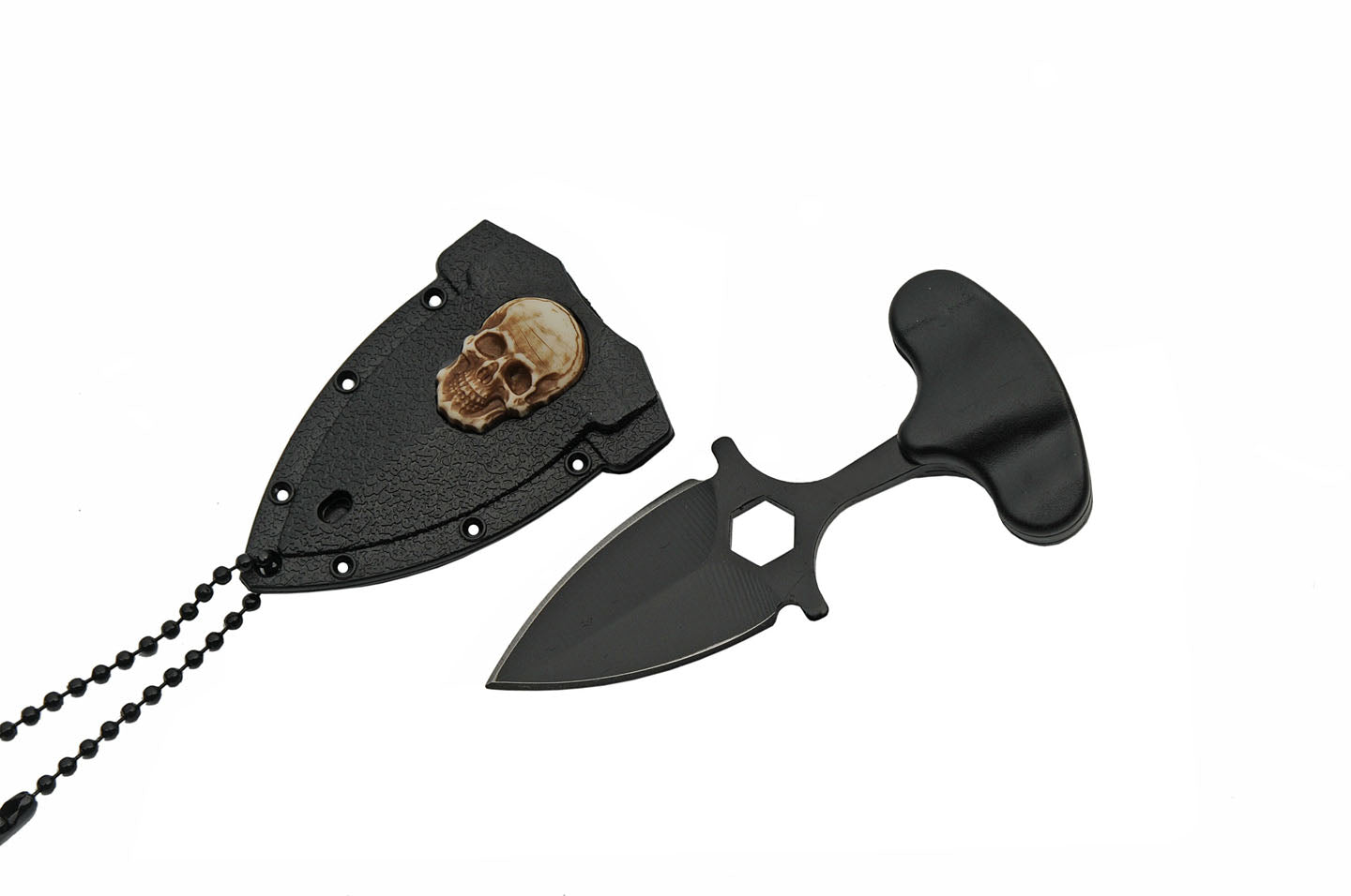 Neck Knife Spear Point Tactical Mini Push Dagger Urban Pal 3" Ball Chain