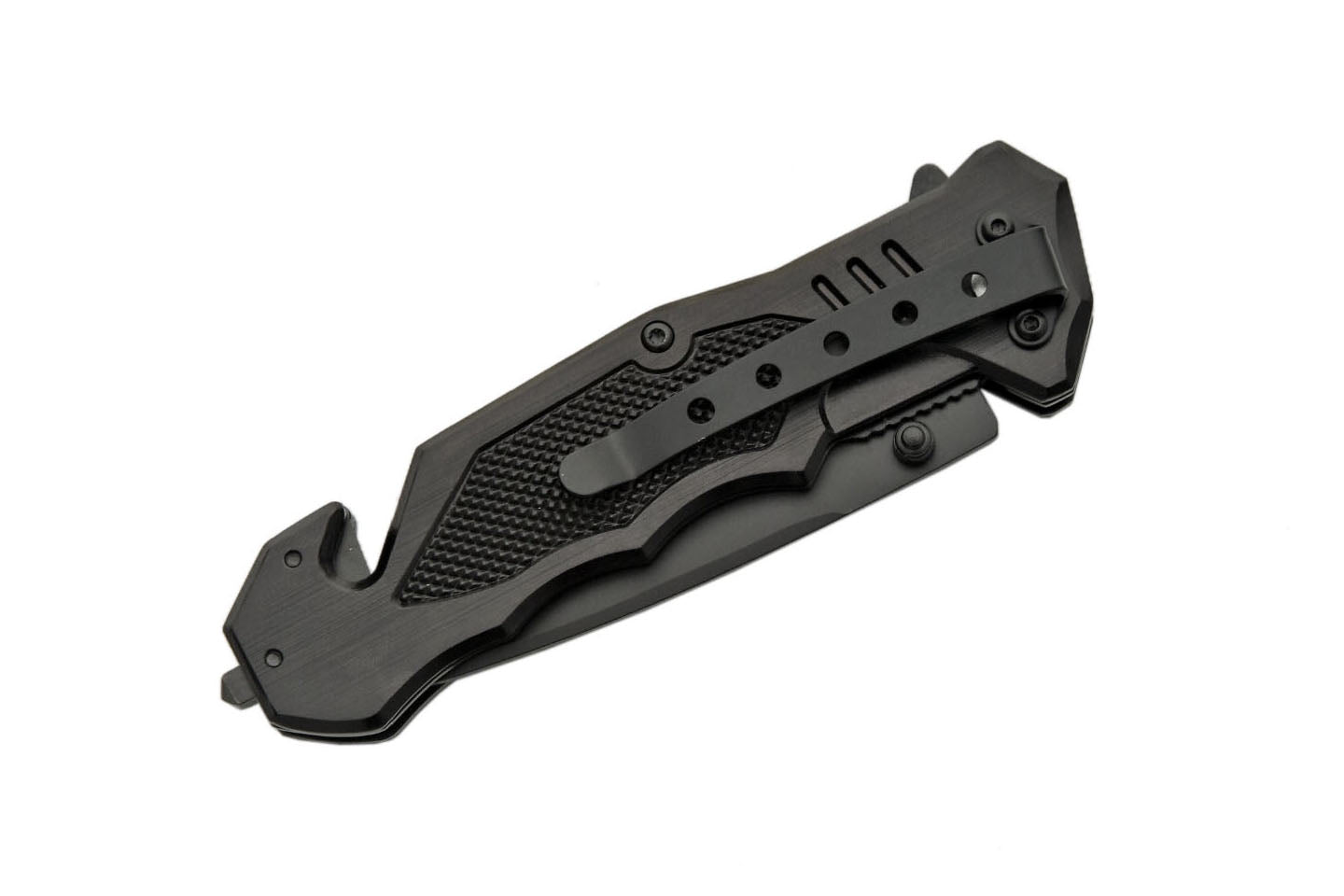 Rescue Tactical Pocket Knife Surgical Steel Glass Breaker Seat Belt Cutter 4.5” EMT 1045 Surgical Steel Blade