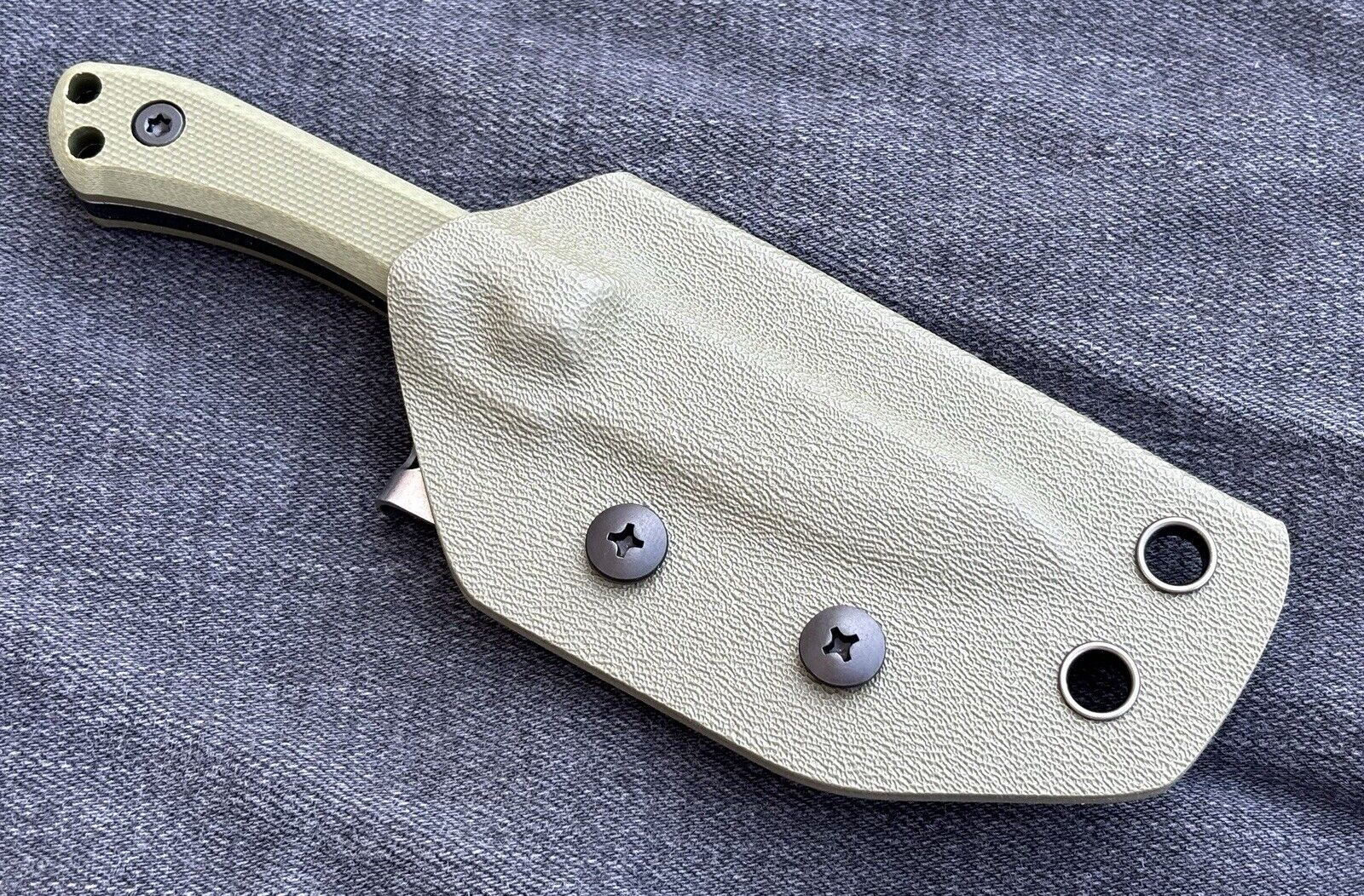 12cm Fixed Blade Knife Kydex Sheath Full Tang Back Pocket Clip Horizontal Carry