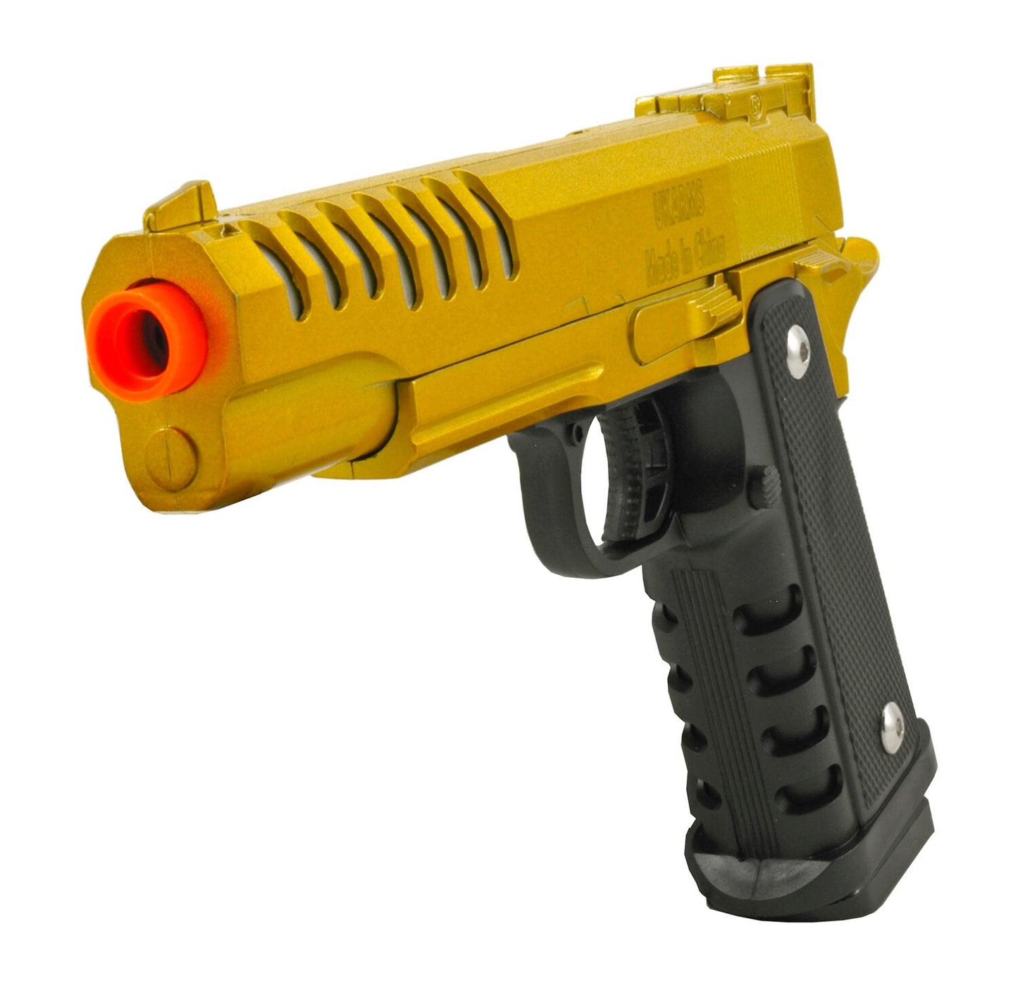 UKArms V16 Spring Powered Airsoft Pistol Golden Polymer Grip 300 Fps 6mm Bbs