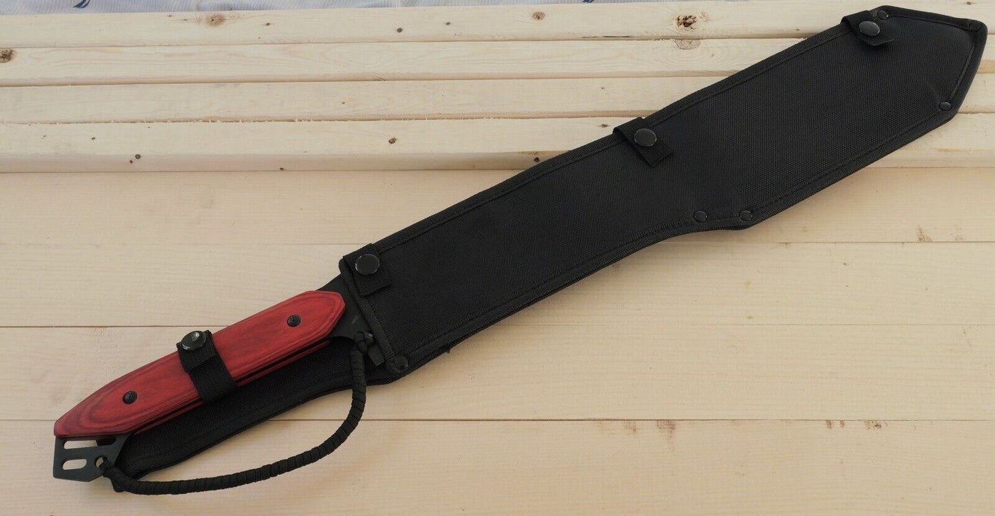 26” Trident Machete Hook Sawback Black Full Tang EXTREME Heavy Duty Bushcraft