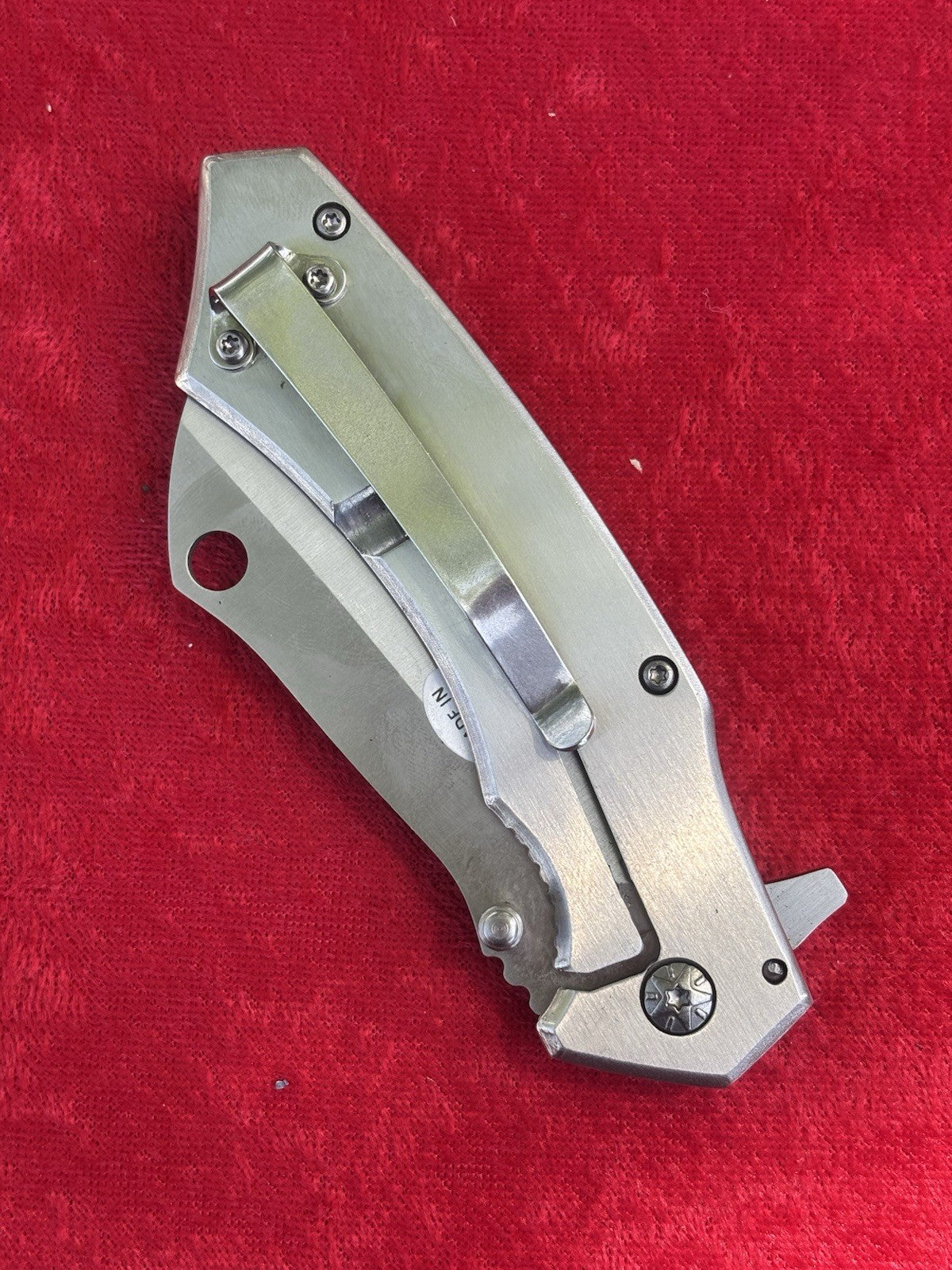 Cleaver Pocket Knife All Metal Wood Handle Spring Assist Frame Lock Heavy Duty