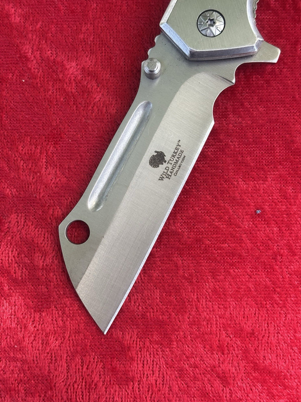 Cleaver Pocket Knife All Metal Wood Handle Spring Assist Frame Lock Heavy Duty