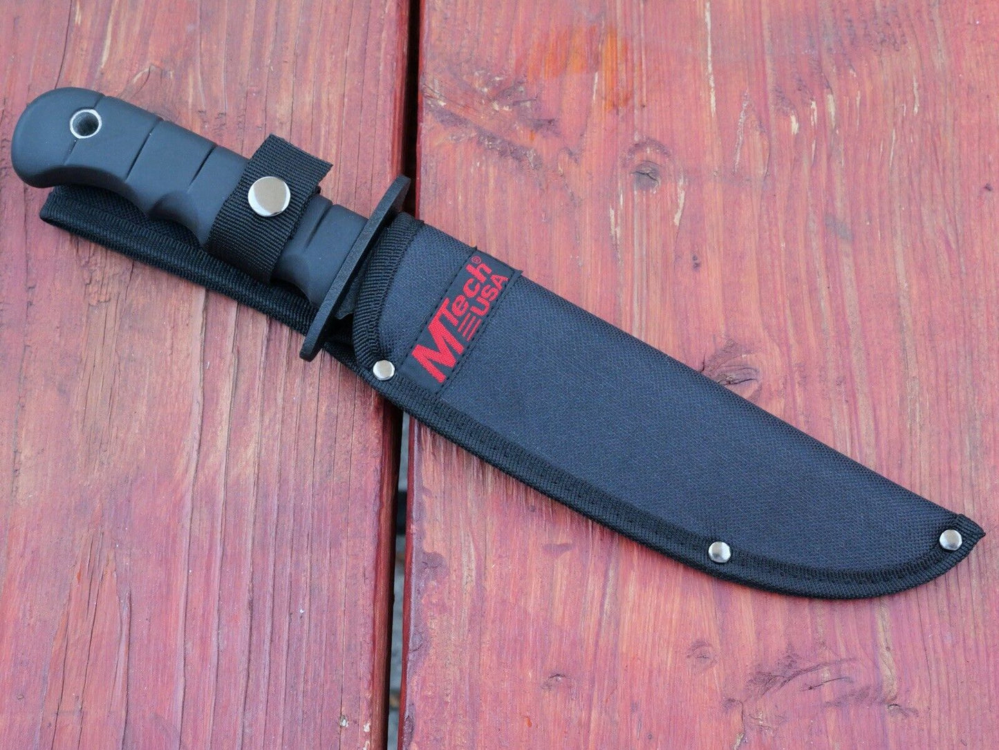 14” Fixed Blade Knife Black Stealth USMC Style Powder Coated Blade Rubber Handle