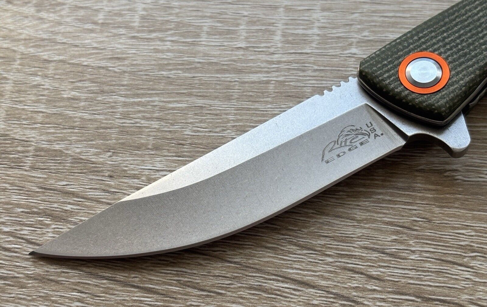 7” Pocket Knife High Quality D2 Steel Ball Bearing Micarta Handle Green Smooth