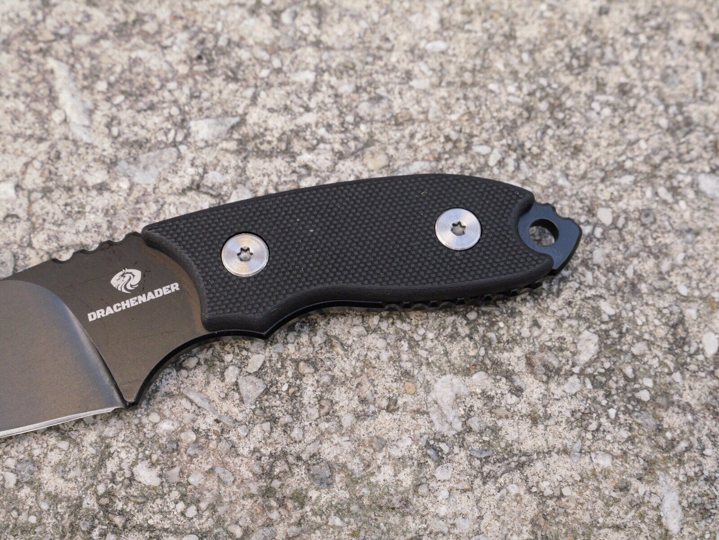 Neck Knife Conceal Carry 14cm Stealth Black Horizontal Carry Belt Clip D2 Steel 