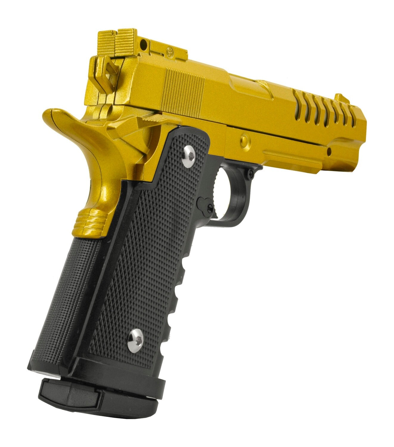 UKArms V16 Spring Powered Airsoft Pistol Golden Polymer Grip 300 Fps 6mm Bbs