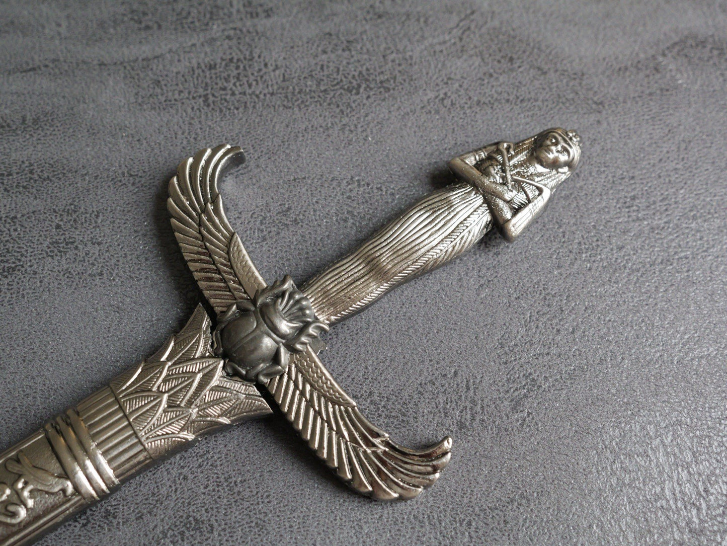 14” Kris Blade Dagger Double Edge Sharp Metal Scabbard Pharaoh Egyptian Mummy