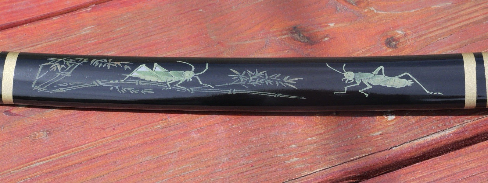 41" GRASSHOPPER SAMURAI Gold Blade Battle Ready Sharp Wood Scabbard Ornate Hilt
