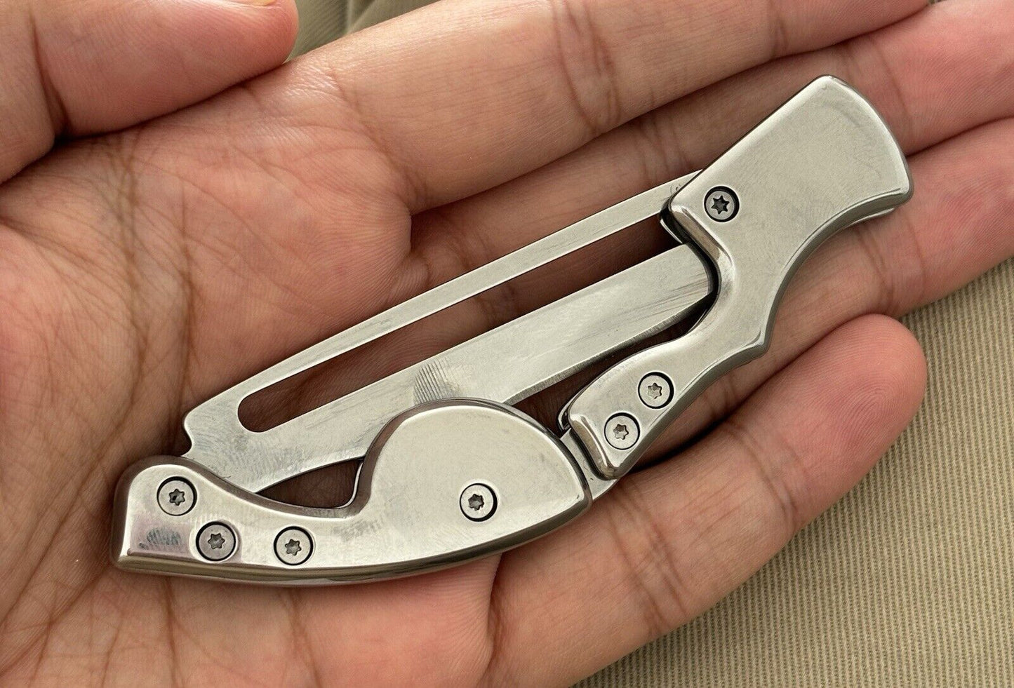 13.5cm Outdoor Folding Knife Mini Mechanical Stainless Steel Carrying Pocket Edc