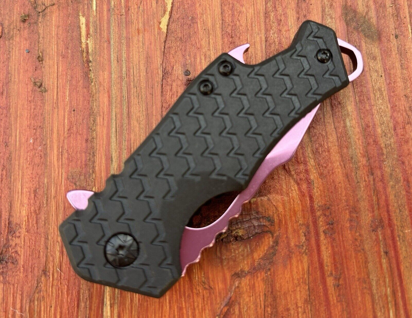 Mini Pink Pocket Knife Cute Girly Spring Assisted 2” Blade Bottle Opener Black