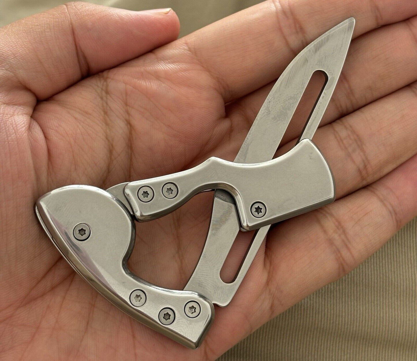 13.5cm Outdoor Folding Knife Mini Mechanical Stainless Steel Carrying Pocket Edc