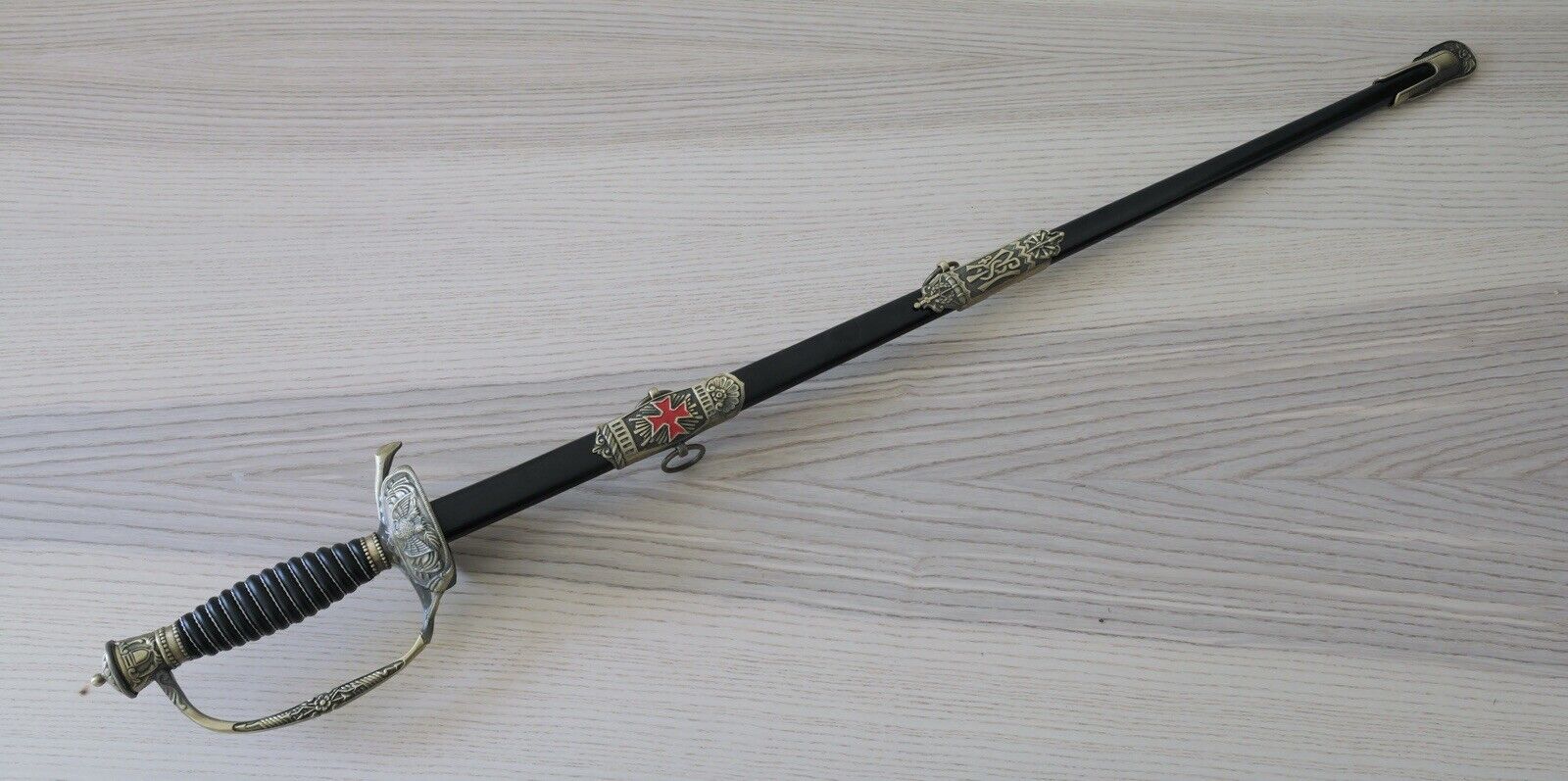 35” Bronze Rapier Sword Ornate Engraved Bronze Incredible Details Mirror Finish