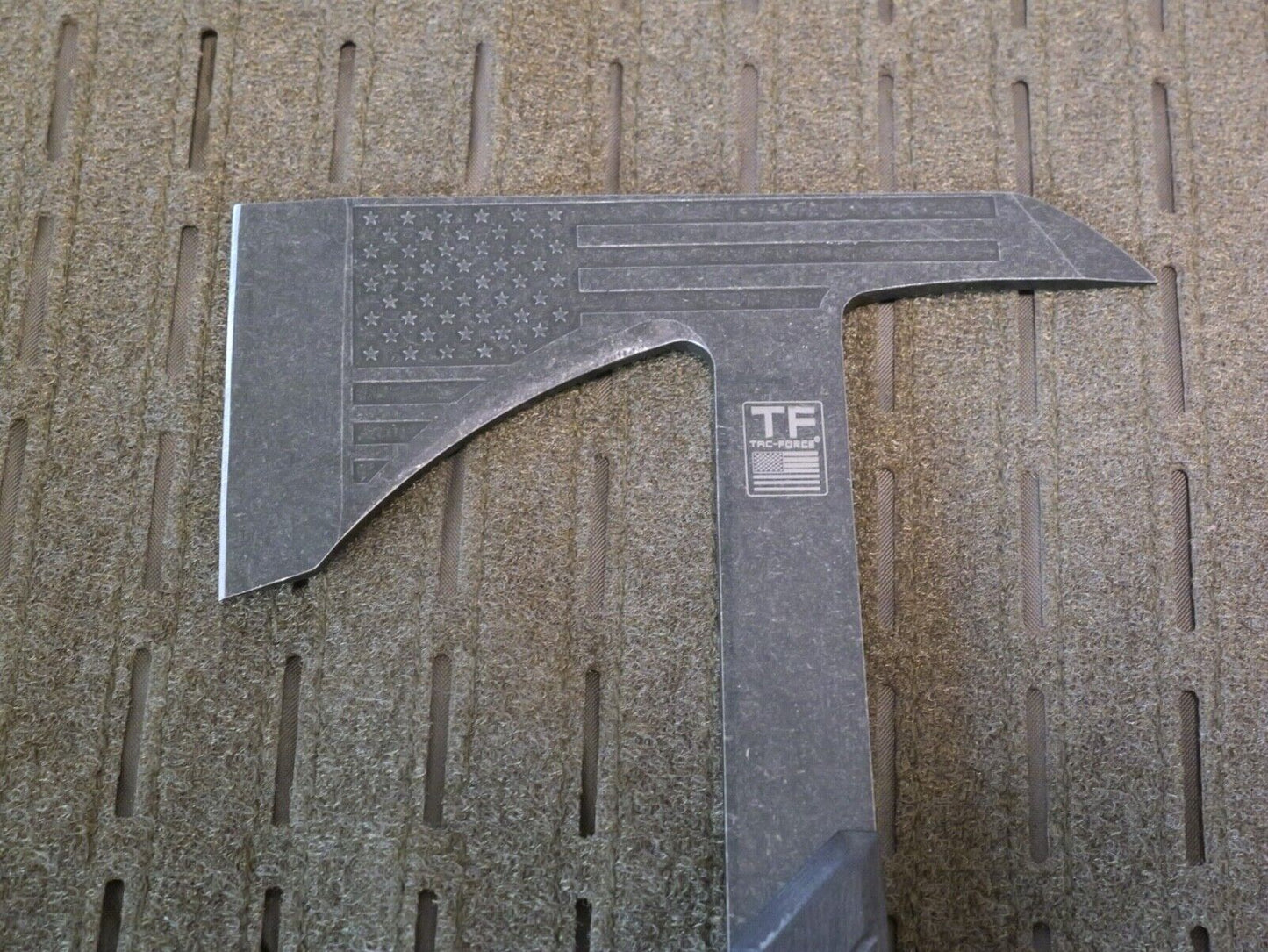Tac Force Full Tang Tactical Axe TOMAHAWK Full Size 13" USA Flag Wood Handle