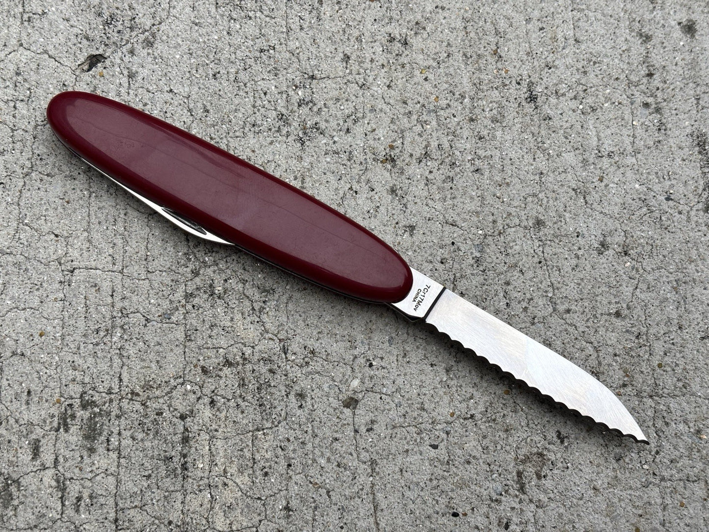 3” Swiss Army Knife Boy Scouts 2 Blades Serrated Burgundy Mirror Finish Sharp