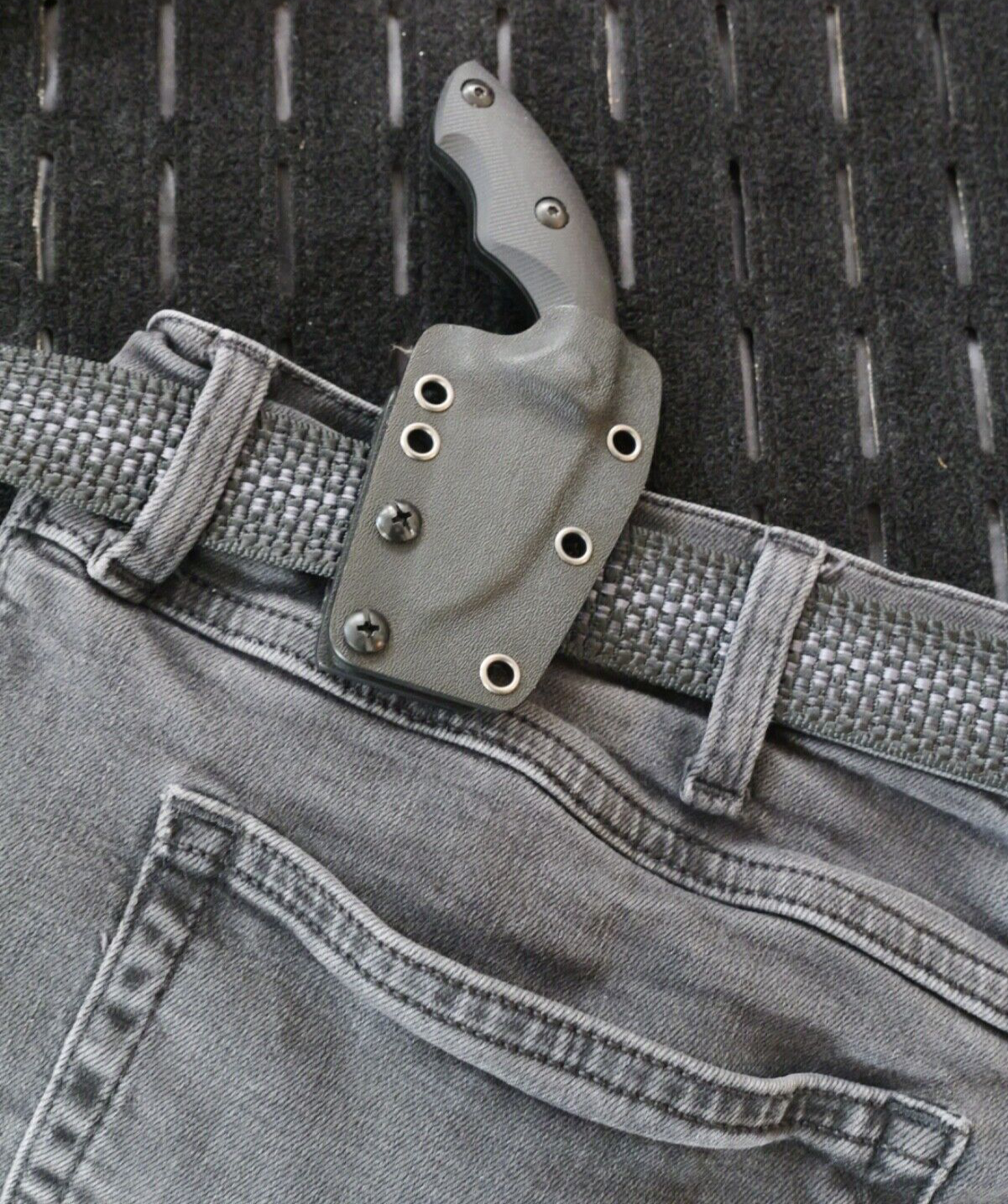 Stealth Black Fixed Blade Knife Mini Combat Knife 5" D2 Kydex Swat Tactical edc