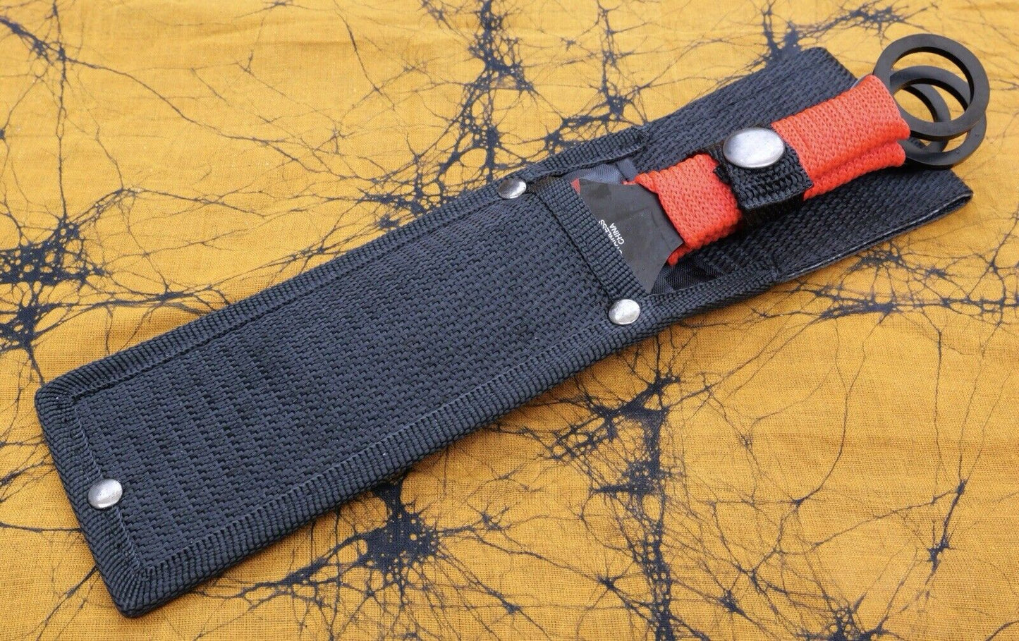 9” Throwing Knife Set 3 Pcs Red Large Kunai Double Edge Spear Tip Balanced Sharp