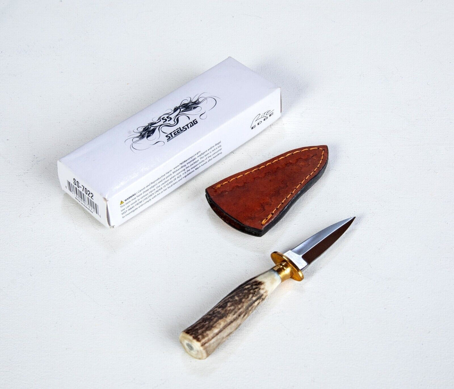 5.25" SMALL DAGGER SPEAR POINT DOUBLE EDGE LEATHER SHEATH