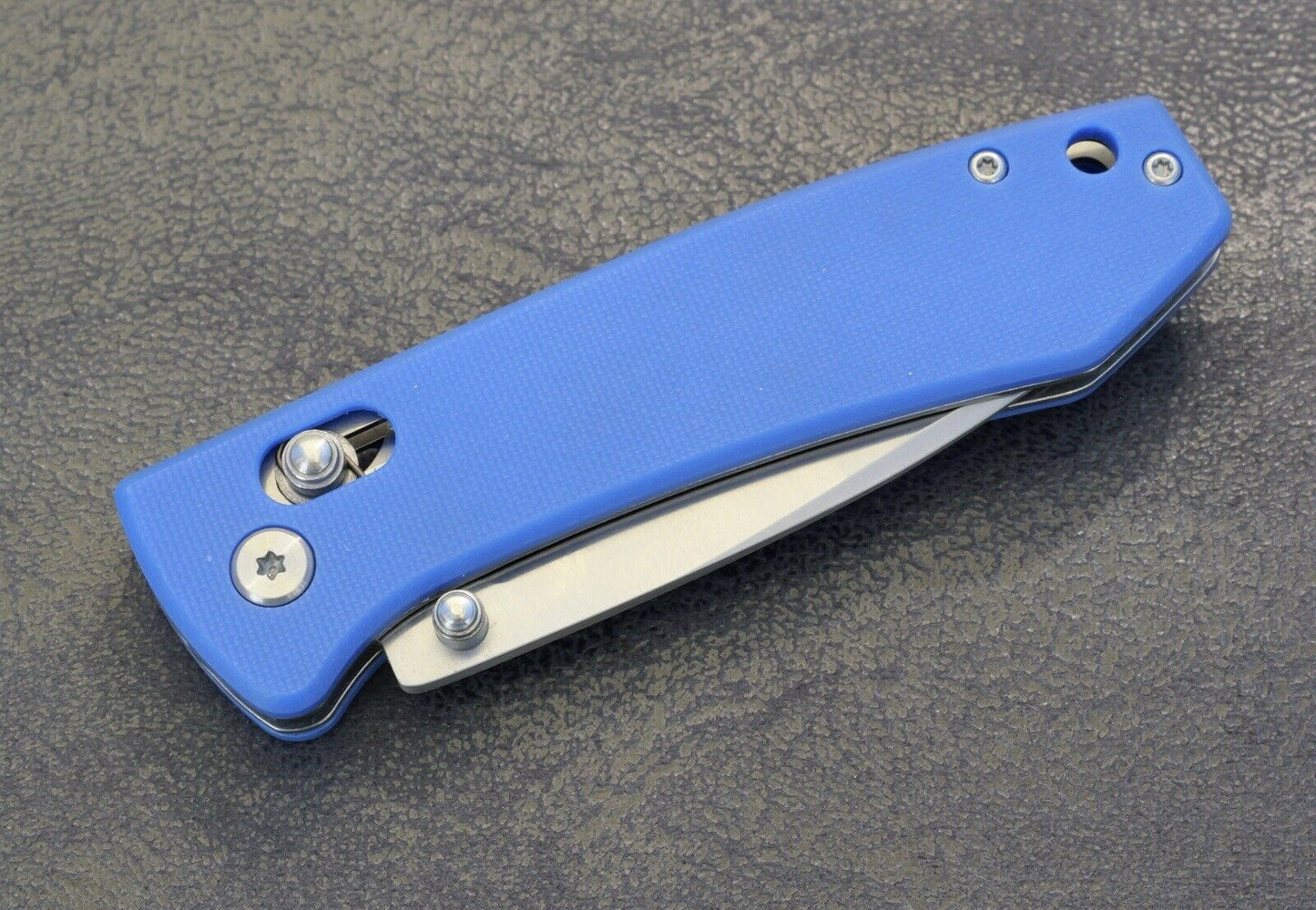 Full Size Folding Pocket Knife Blue Axis Lock Edc Knife Deep Carry Clip 8CR13