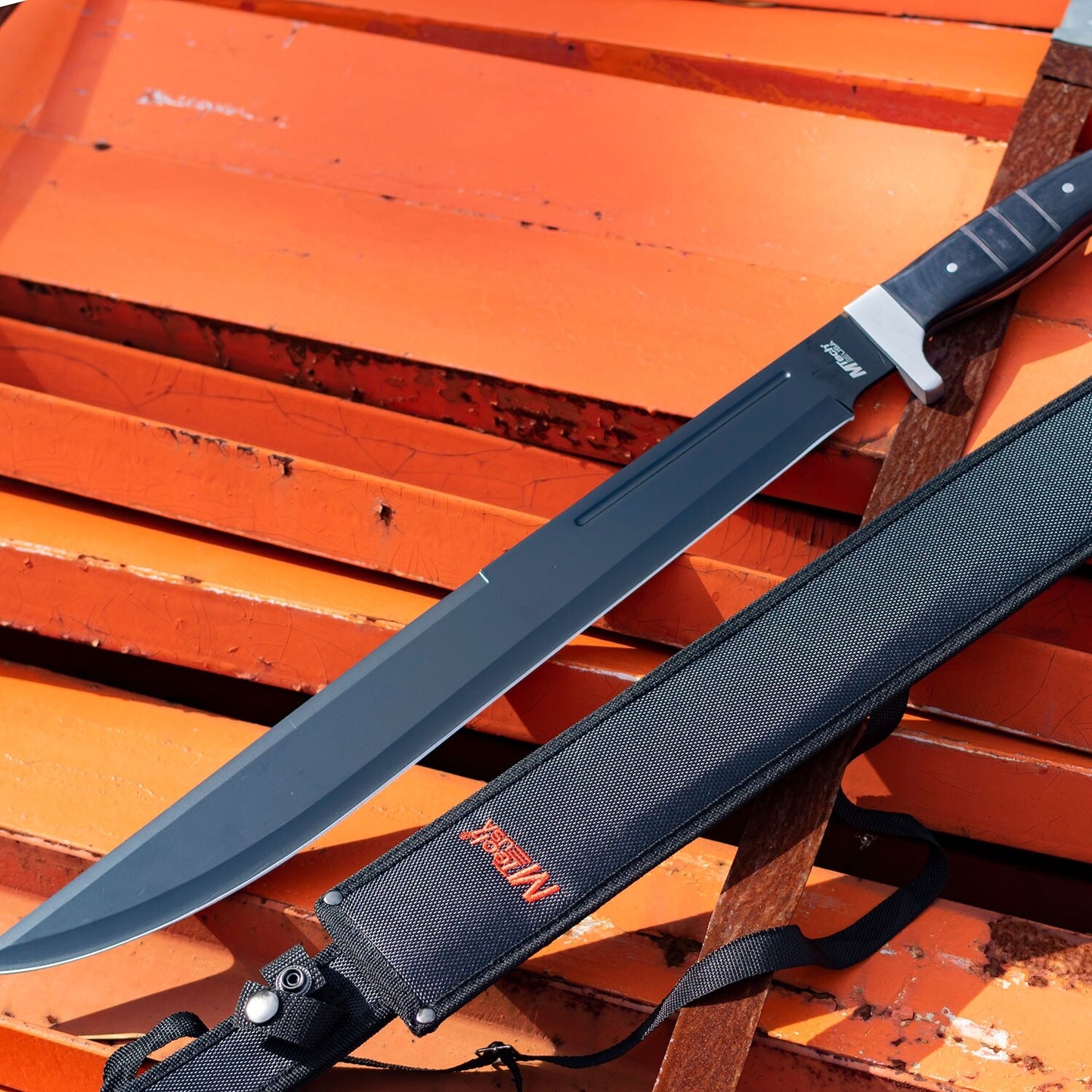 25" Machete Black Full Tang Wood Handle Premium Quality 18" Blade 4mm Thick