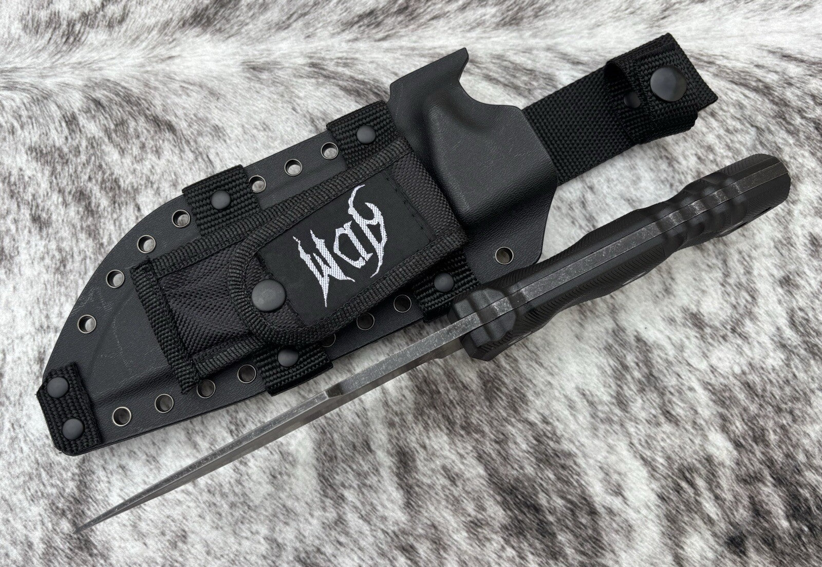 29cm Fixed Blade Knife Hard Sheath Belt Loop Full Tang Heavy Duty Sharp Black