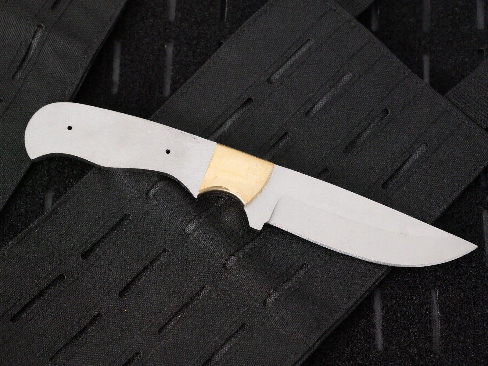 9” Stainless Steel Knife Blank Full Tang Brass Make Your Own Handle DIY Survival