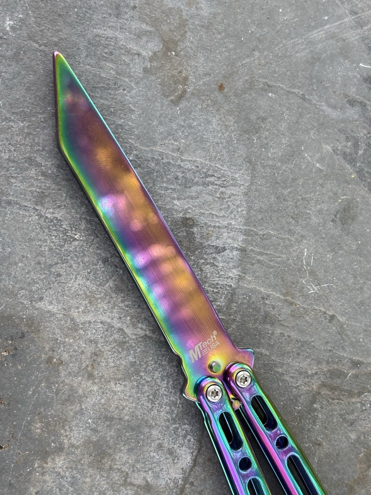 5.5" TRAINING BUTTERFLY Balisong Practice Titanium Flip Trick Toy Blunt