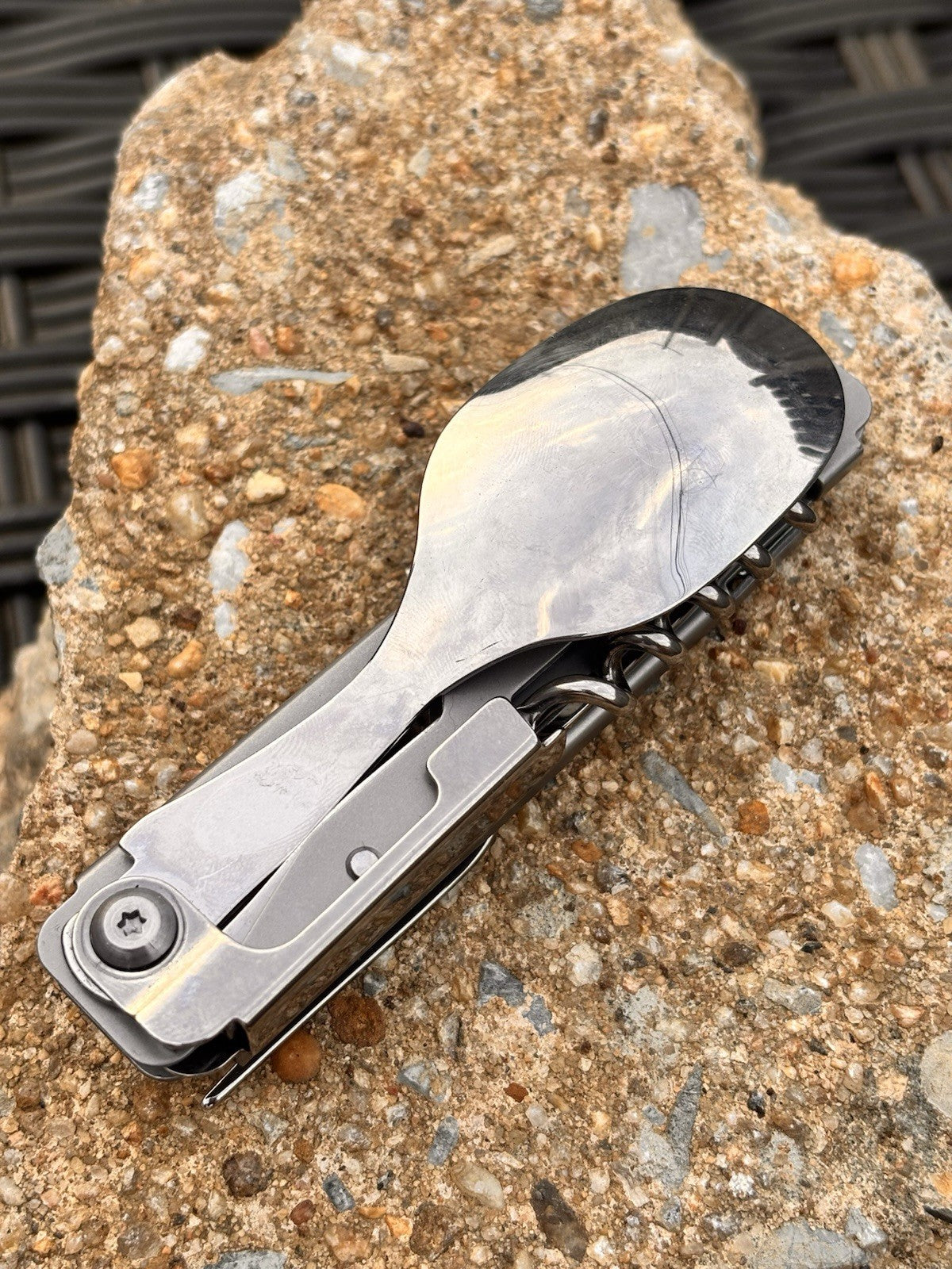 4” Camping Knife Swiss Army Style 6 Function Stainless Steel Spoon Fork Boyscout