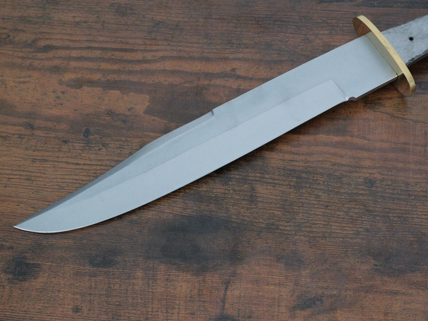 15” Stainless Steel Knife Blank Full Tang Brass Make Your Own Handle DIY XL Big