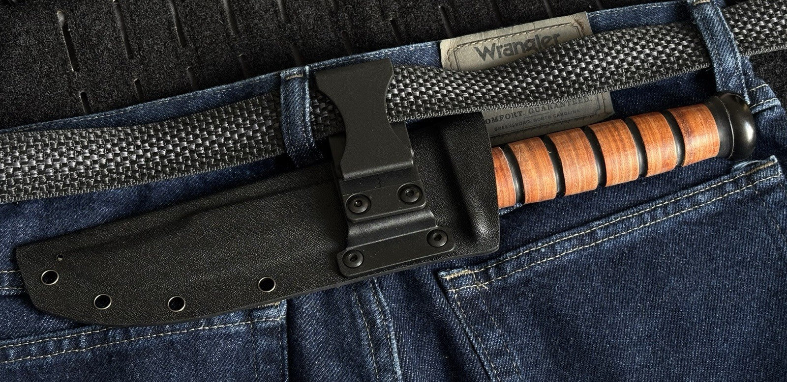 13” Tanto Combat Knife Military Marines Kydex Sheath Horizontal Carry Black Kbar