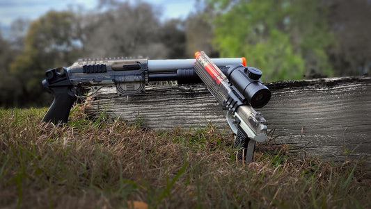 Game Face - Ghost Spring Powered Airsoft Shotgun and Pistol Kit Clear 370 fps