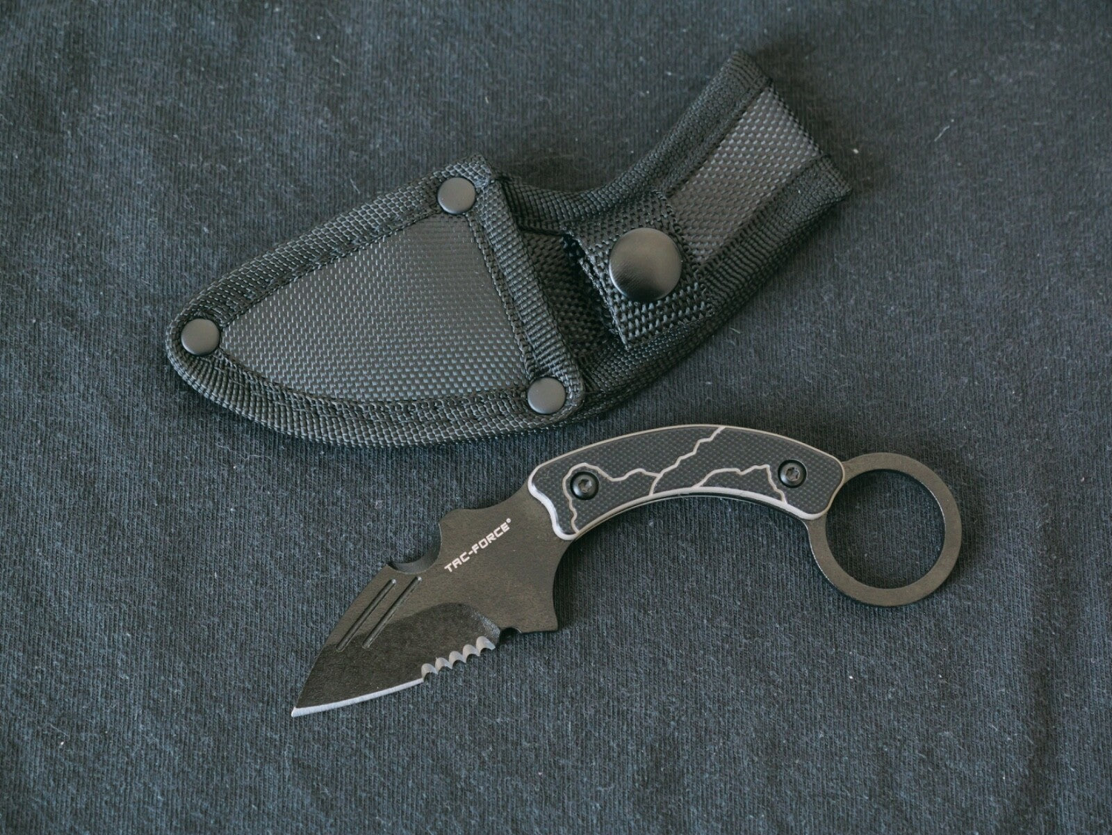 Tactical Karambit Ultimate Stealth Matte Black 2" Blade Swat Sniper Sharp Sheath