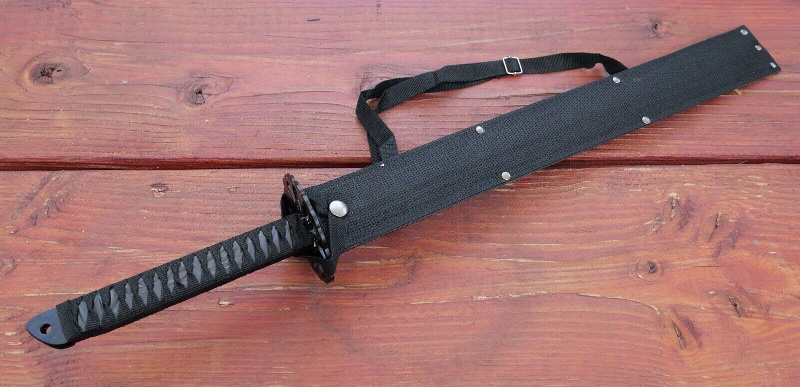 28” Ninja Sword Set Black Tanto Full Tang Hilt Twin Set Sheath Sharp 2 Pcs