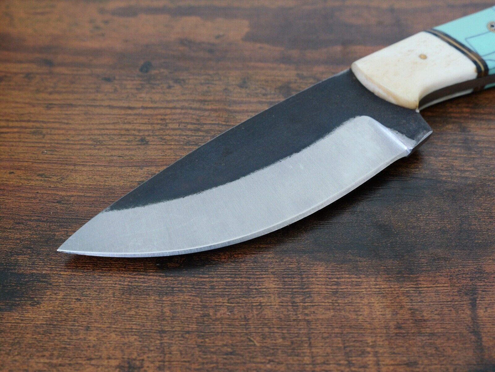 8.5” Fixed Blade Knife High Carbon Steel Hand Forged Sharp Full Tang Leather