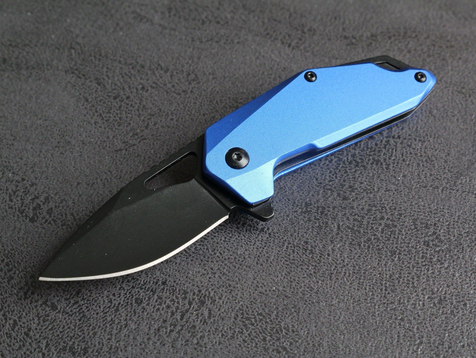 3” Pocket Knife Folding Blue Spring Assist Full Metal Mini Small Compact