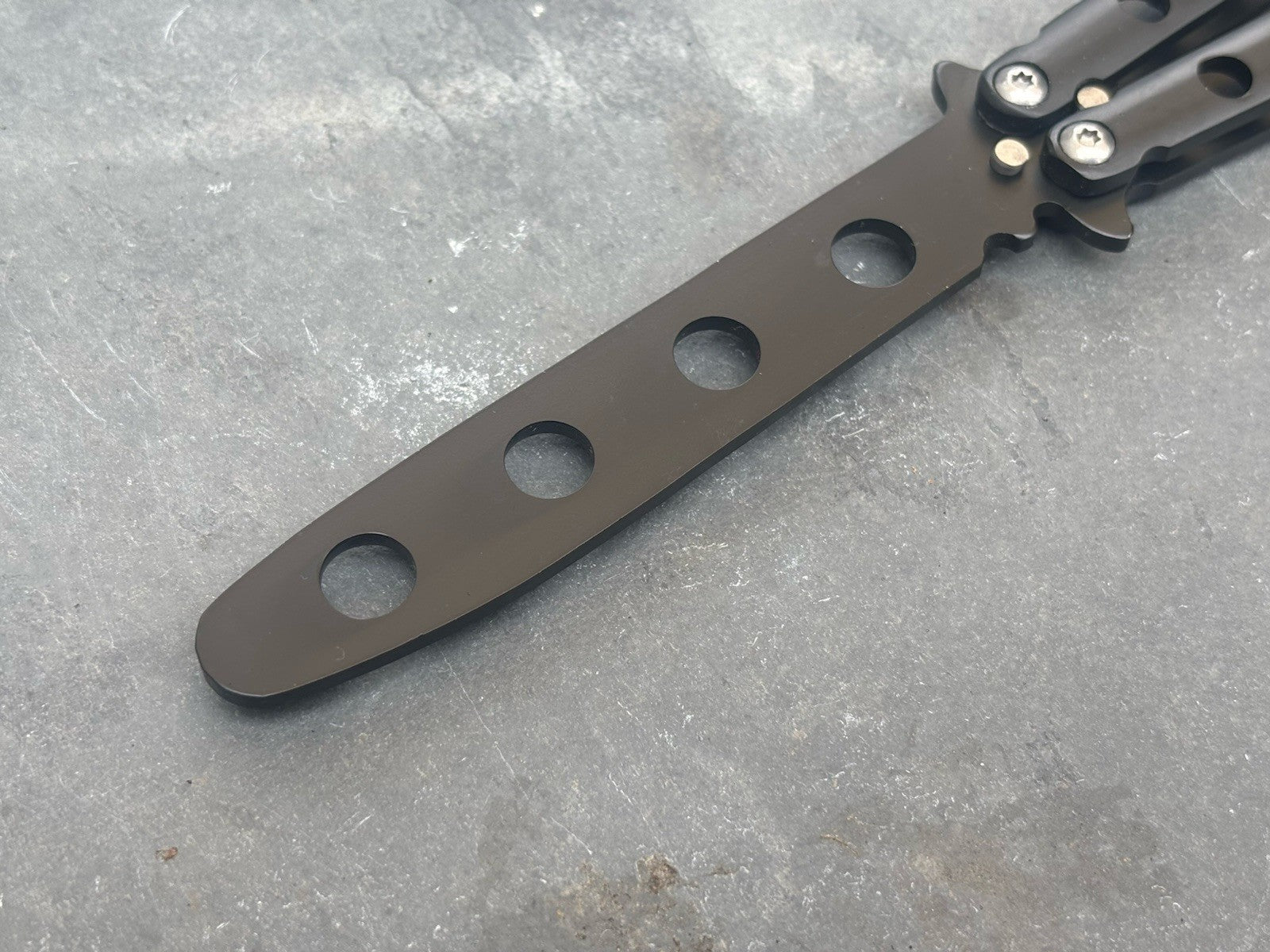 5.5" TRAINING BUTTERFLY Balisong Practice Black Flip Trick Toy Blunt