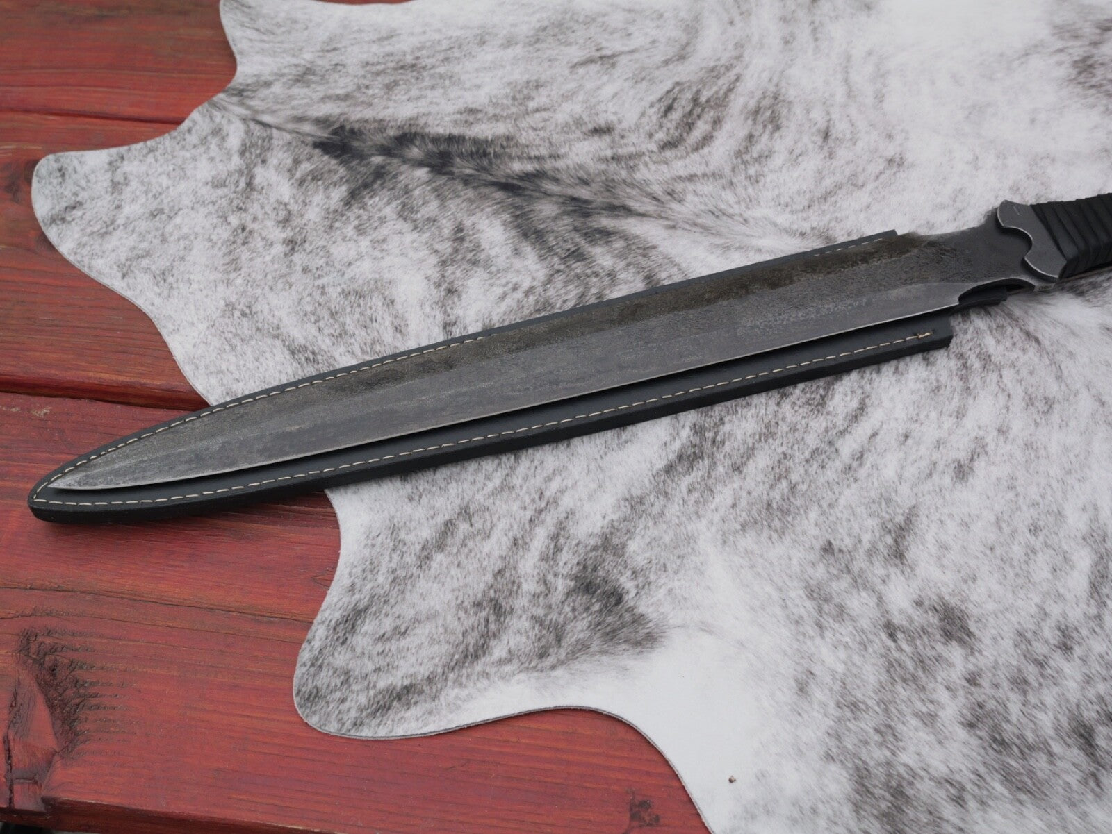 40" Shadow Spear Sharp Full Tang Battle Ready Manganease Steel 23" Blade Sheath