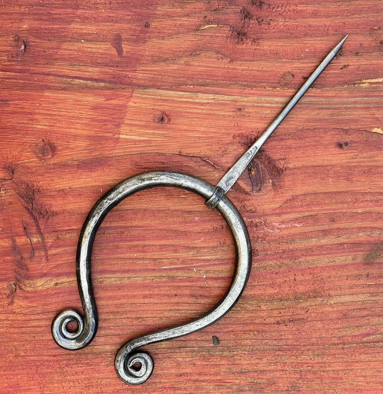 Medieval Cloak Pin Brooch Iron Hand Forged 3inches Heavy Duty Blacksmith Thick