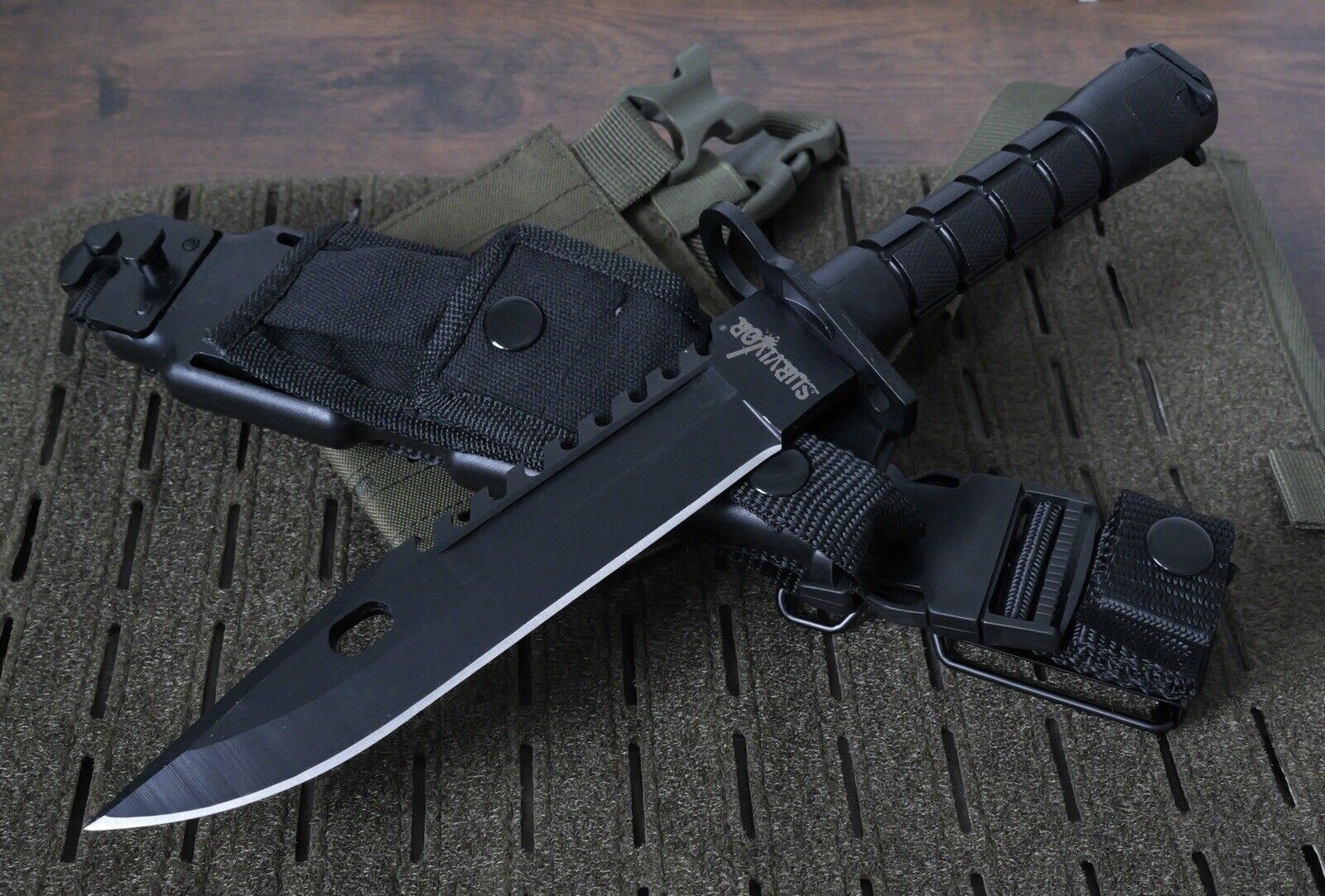 M-9 BAYONET SURVIVAL Knife Scabbard Saw Back AR Wire Cutter Tactical Holster 13"