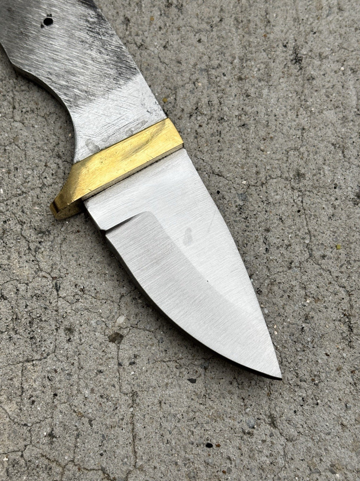 6” Fixed Blade Chode Knife 2 Inch Blade Full Tang Blank DIY Brass Hilt