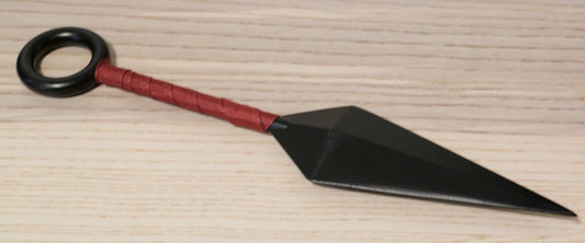 9” Naruto Kunai Throwing Knife Black Red Metal Heavy Duty