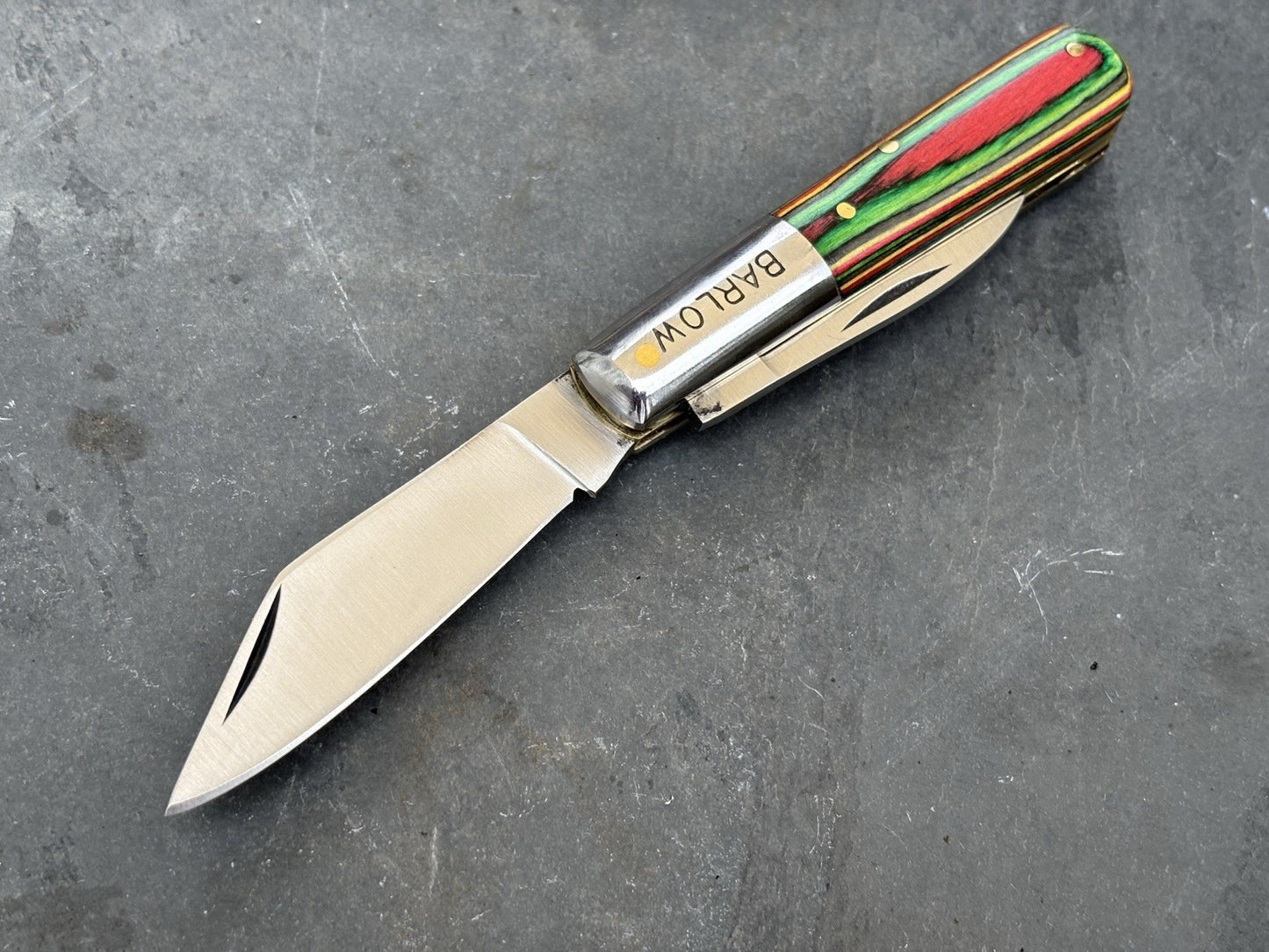 Barlow Vintage Retro Pocket Knife 2 Blades Sharp Stainless Steel Wood Handle